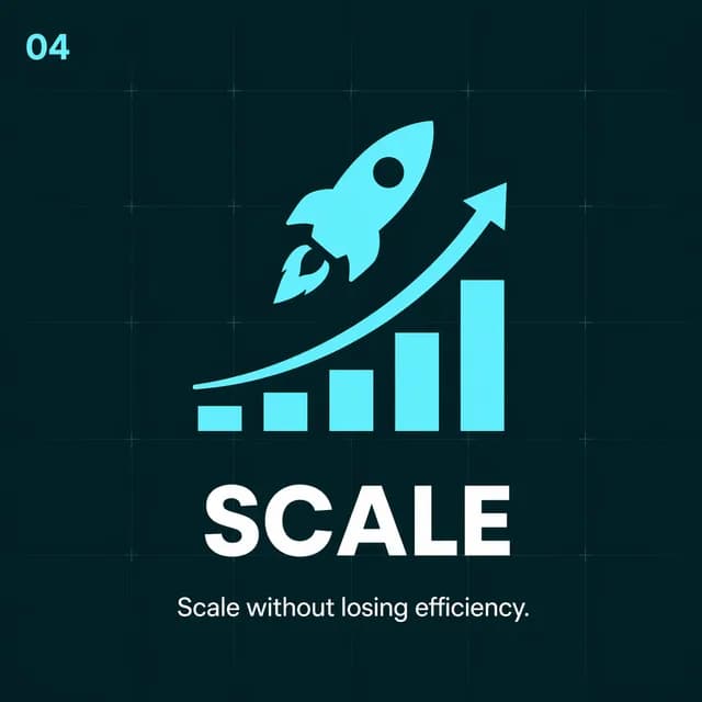 RTAS step 04 Scale: increasing budget once structure and efficiency are validated.